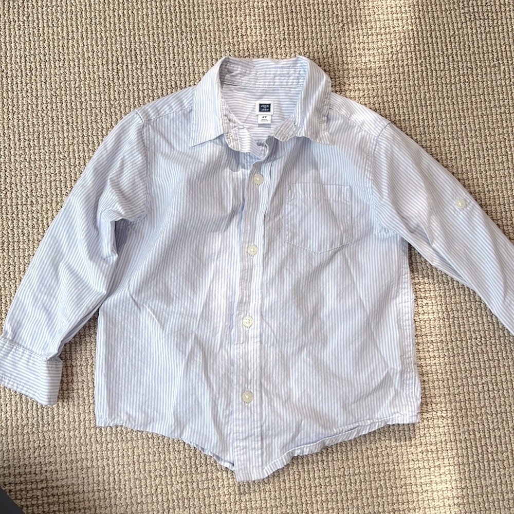 Janie and Jack 2T blue striped button down